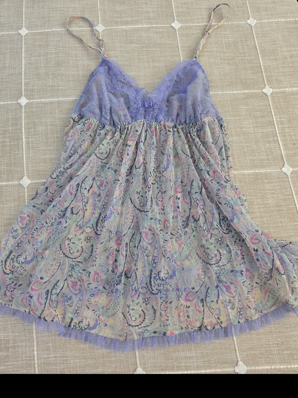 Victoria's Secret Lavender Paisley Lace Chemise
